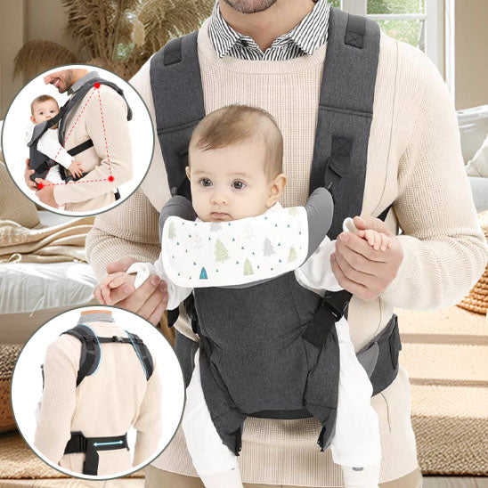 trois images papa porte bébé