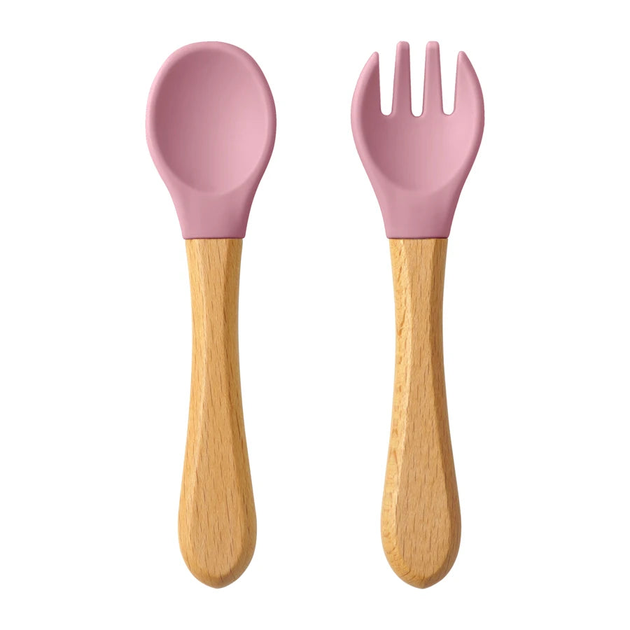 Cuillère bébé | Silicone Bois Ergonomique