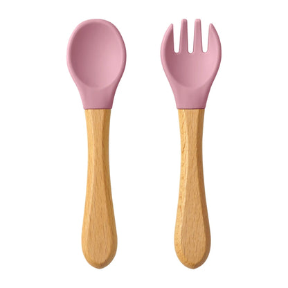 Cuillère bébé | Silicone Bois Ergonomique