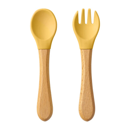 Cuillère bébé | Silicone Bois Ergonomique