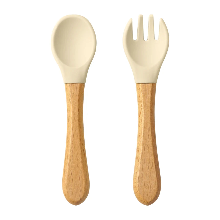 Cuillère bébé | Silicone Bois Ergonomique