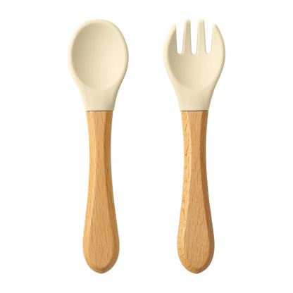 Cuillère bébé | Silicone Bois Ergonomique