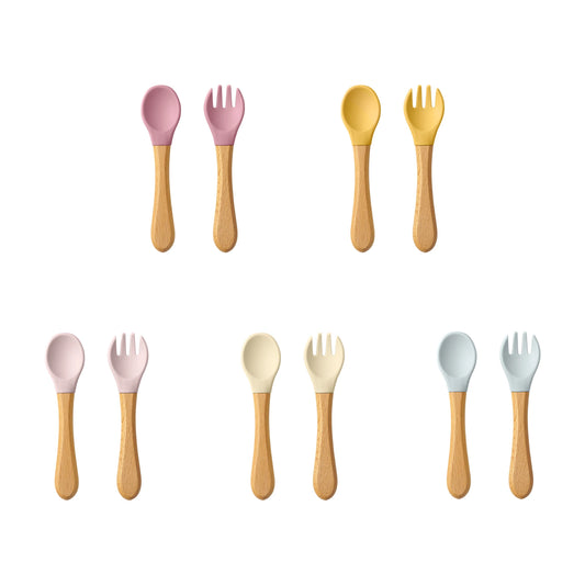 Cuillère bébé | Silicone Bois Ergonomique