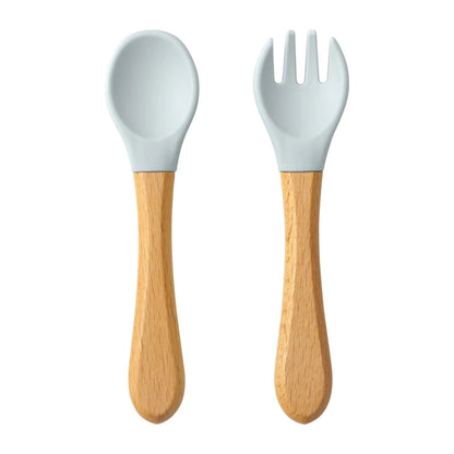 Cuillère bébé | Silicone Bois Ergonomique