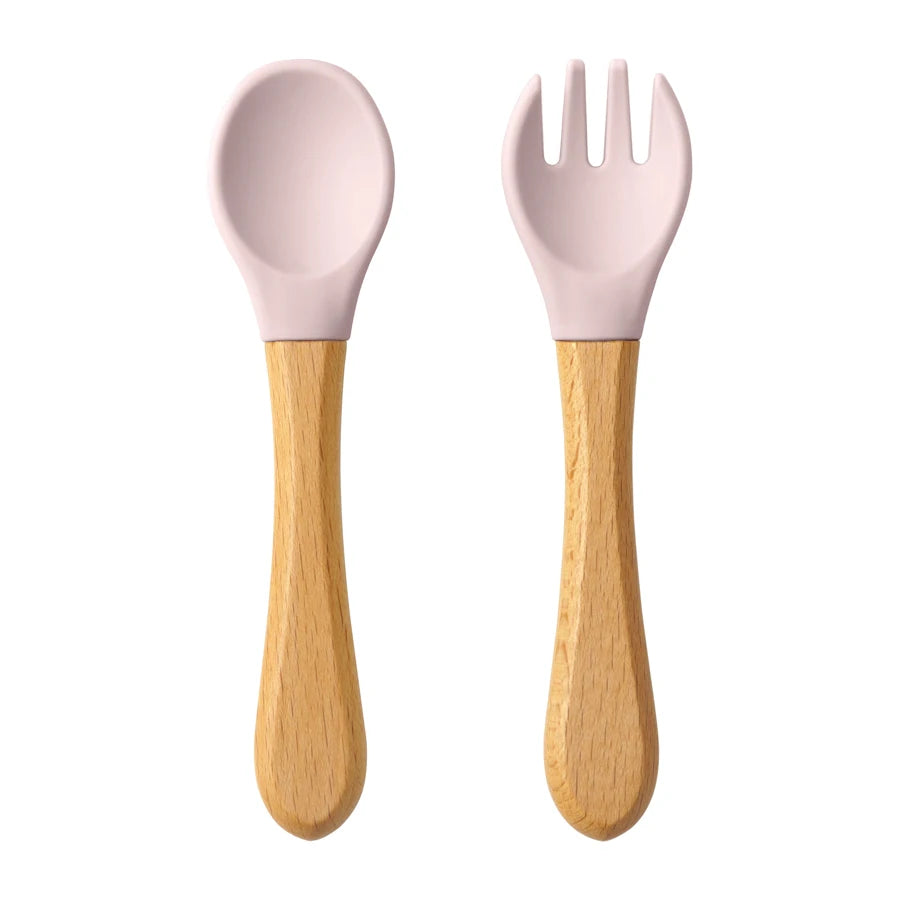 Cuillère bébé | Silicone Bois Ergonomique