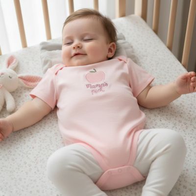 bébé dort body bébé fille pomme rose