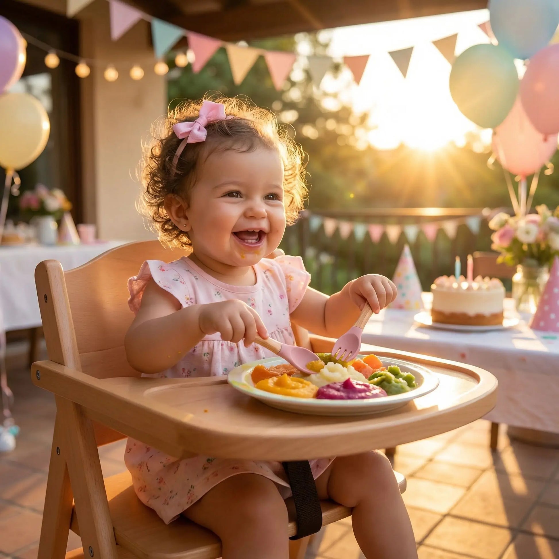 bébé fille fête cuillère bébé