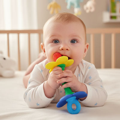 bébé ventre dentition tetine vert