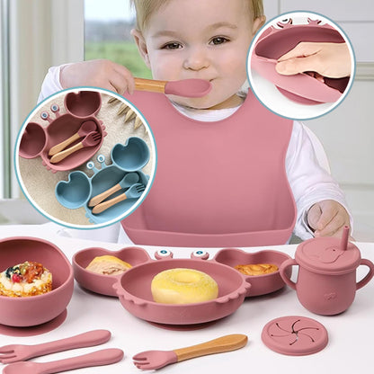 bebe cuillère bouche dex couleurs assiette ventouse bebe