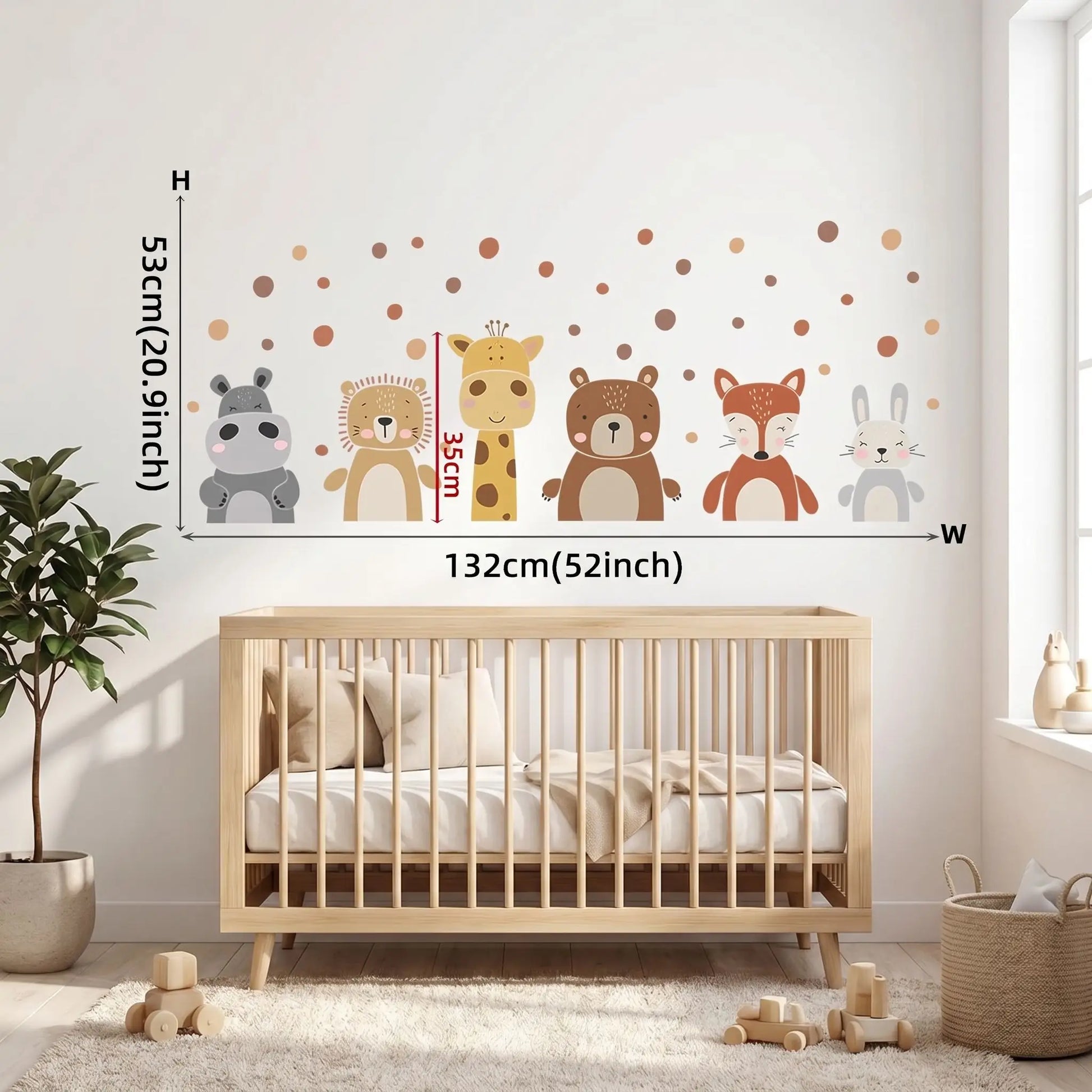 chambre bébé stickers muraux grandeurs
