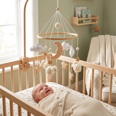 chambre mobile bebe moutons blancs