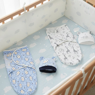 couverture emmaillotage girafe oursons