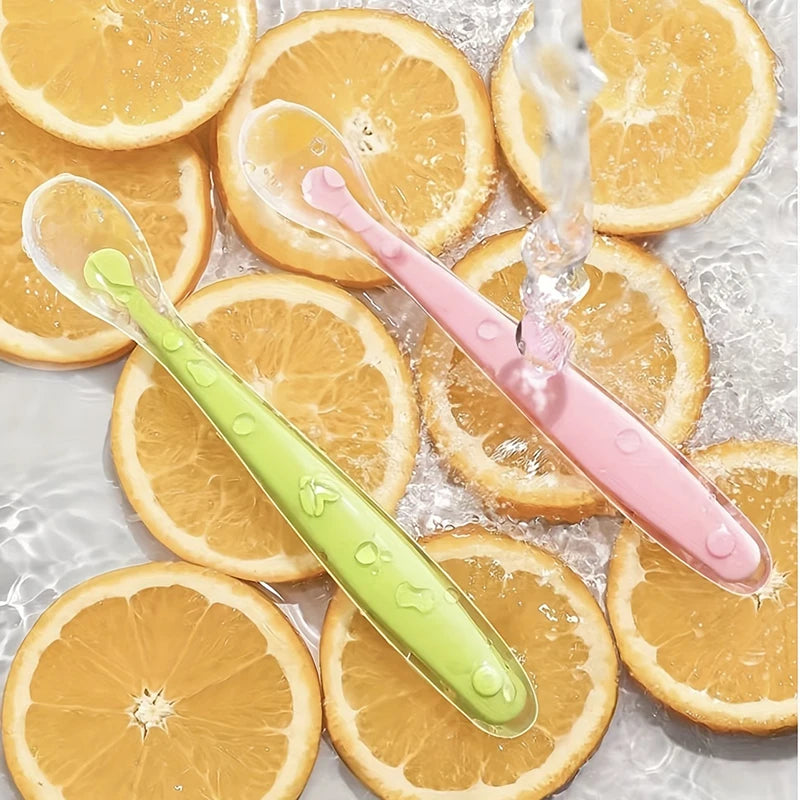 cuillere bebe silicone oranges