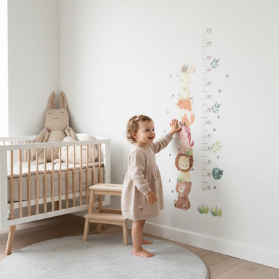 fillette toise enfant mur