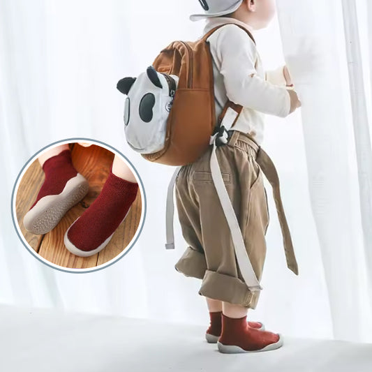 garcon sac a dos chaussons de marche antiderapantes bourgogne