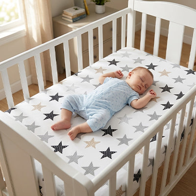 housse de lit étoile bébé dort