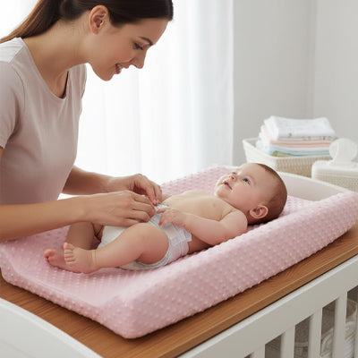 housse matelas langer maman bebe rose