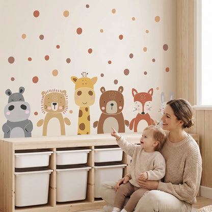 maman assis fillette stickers muraux