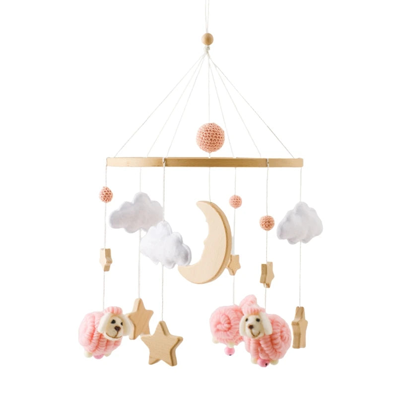 mobile bebe moutons roses