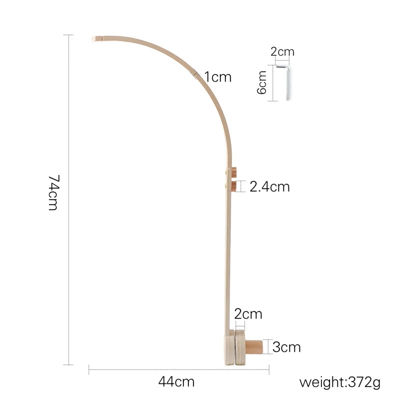 mobile bebe support bois 74cm